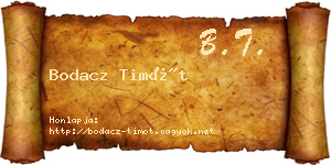 Bodacz Timót névjegykártya